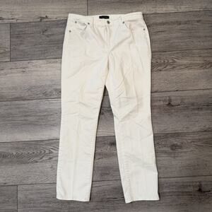 Talbots Jeans Women Size 12 Flawless High Waist Straight Leg White Denim Minimal
